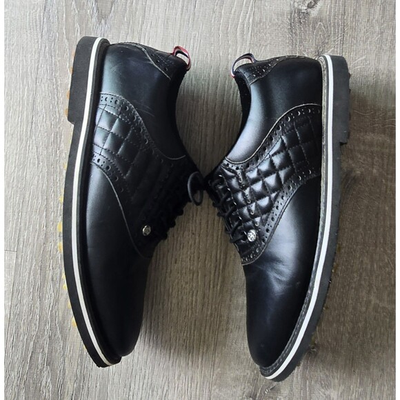 G/FORE Quilted Saddle Gallivanter Golf Shoes Mens Size 10.5 Black Leather - Picture 6 of 11